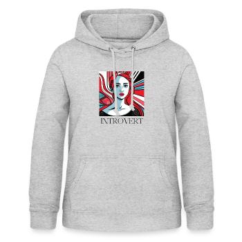 INTROVERT GIRL - Frauen Hoodie - Hellgrau meliert - Vorne - AI Model Female 172 light (172cm)