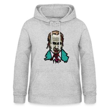 Poutine dans le style zombie - Sweat à capuche Femme - gris clair chiné - Devant - AI Model Female 172 light (172cm)
