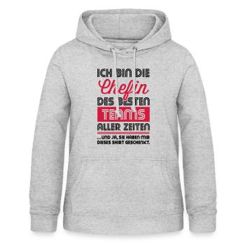 Chefin Lustig Geschenk bestes Team aller Zeiten 2C - Frauen Hoodie - Hellgrau meliert - Vorne - AI Model Female 172 light (172cm)