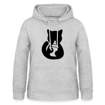 milk cat - Sweat à capuche Femme - gris clair chiné - Devant - AI Model Female 172 light (172cm)