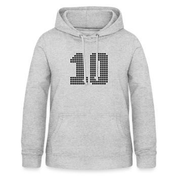 10 - Frauen Hoodie - Hellgrau meliert - Vorne - AI Model Female 172 light (172cm)