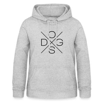 dogs cross - Frauen Hoodie - Hellgrau meliert - Vorne - AI Model Female 172 light (172cm)