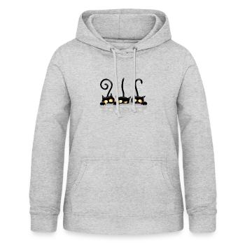 Schwarze Katzen - Frauen Hoodie - Hellgrau meliert - Vorne - AI Model Female 172 light (172cm)