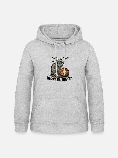 Halloween - Frauen Hoodie - Hellgrau meliert