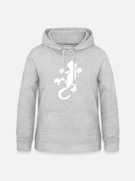 geko - Frauen Hoodie - Hellgrau meliert