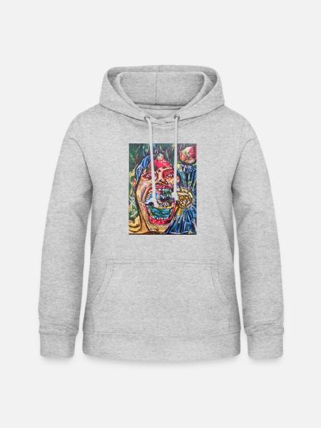 Auf der Insel - Frauen Hoodie - Hellgrau meliert