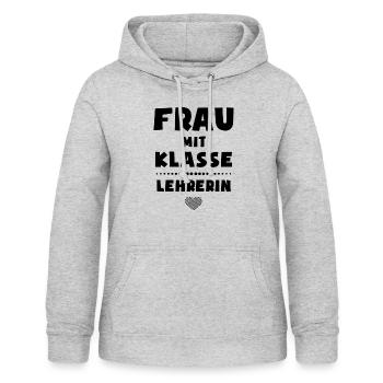 Frau mit Klasse - Lehrerin / Klassenlehrerin - Frauen Hoodie - Hellgrau meliert - Vorne - AI Model Female 172 light (172cm)