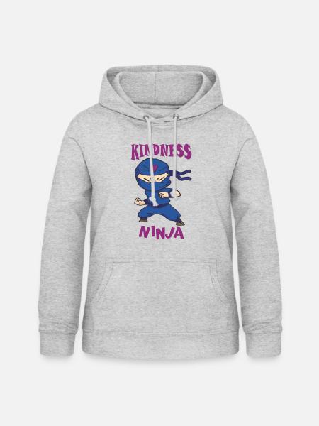 Freundlicher Ninja, Kampf gegen Mobbing - Frauen Hoodie - Hellgrau meliert