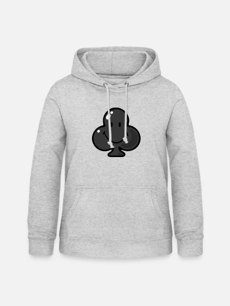 Smiley Clubs Black - Frauen Hoodie - Hellgrau meliert