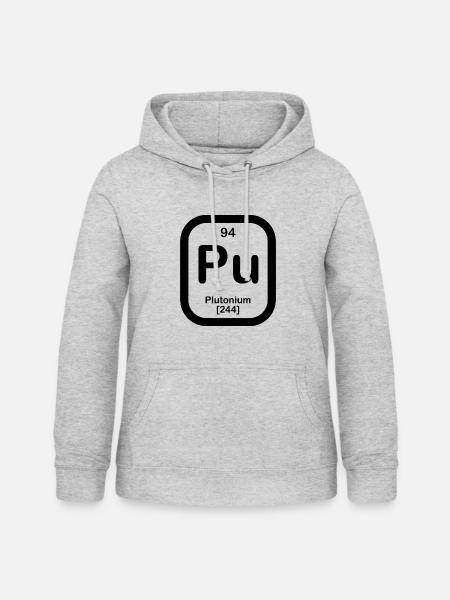 Plutonium in schwarz - Frauen Hoodie - Hellgrau meliert