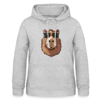 Capybara Sonnenbrille - Frauen Hoodie - Hellgrau meliert - Vorne - AI Model Female 172 light (172cm)