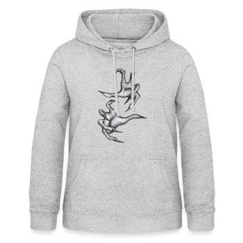 Mains démoniaques - Sweat à capuche Femme - gris clair chiné - Devant - AI Model Female 172 light (172cm)