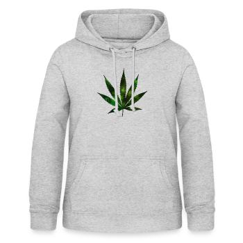 Cannabis simple - Sweat à capuche Femme - gris clair chiné - Devant - AI Model Female 172 light (172cm)