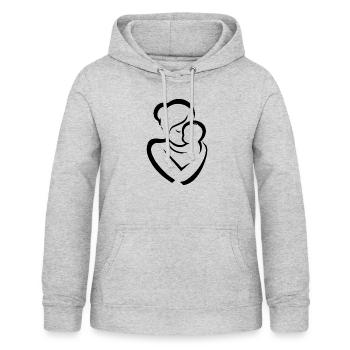 Mutter mit Kind Silhouette - Frauen Hoodie - Hellgrau meliert - Vorne - AI Model Female 172 light (172cm)