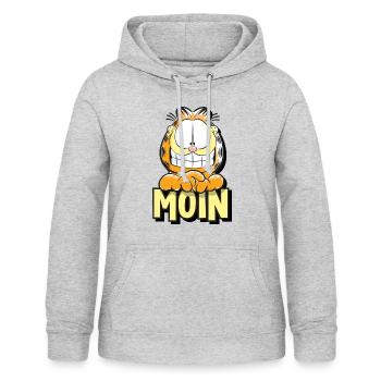 Garfield Moin - Frauen Hoodie - Hellgrau meliert - Vorne - AI Model Female 172 light (172cm)