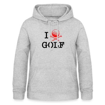 Ich liebe GOLF - Frauen Hoodie - Hellgrau meliert - Vorne - AI Model Female 172 light (172cm)