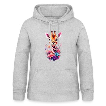 Giraffe V1 24 15 - Frauen Hoodie - Hellgrau meliert - Vorne - AI Model Female 172 light (172cm)