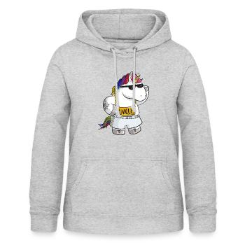 Licorne de dessin animé unique - Sweat à capuche Femme - gris clair chiné - Devant - AI Model Female 172 light (172cm)