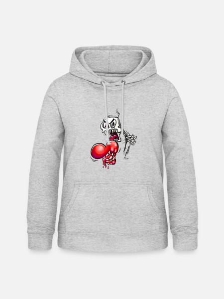 Horror Herz - Frauen Hoodie - Hellgrau meliert
