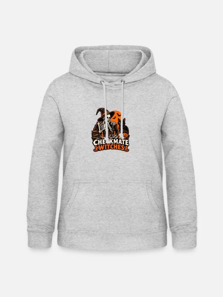 Schachmatt Hexen - Frauen Hoodie - Hellgrau meliert