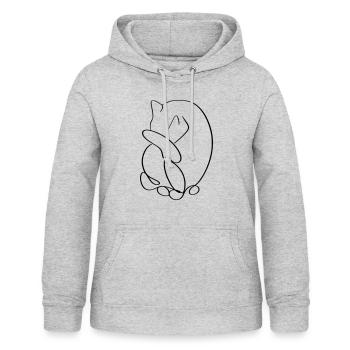 Cat - Women's Hoodie - light heather grey - Front - AI Model Female 172 light (172cm)