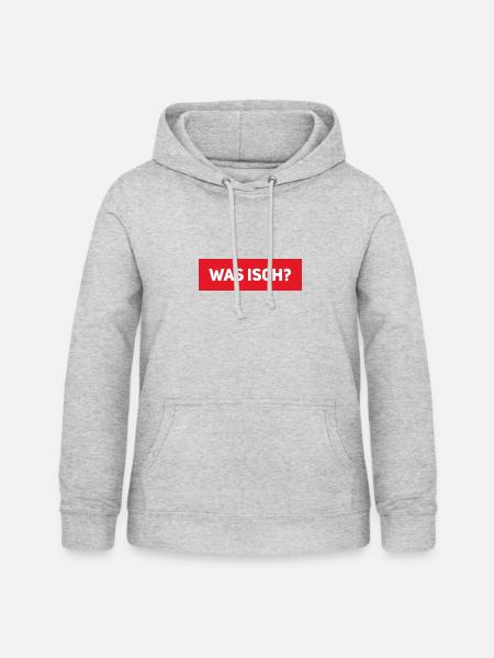 Was isch? Rot - Frauen Hoodie - Hellgrau meliert