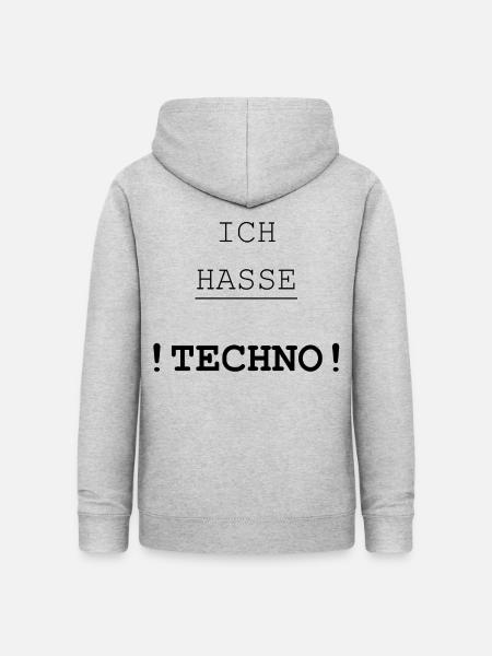 Ich hasse Techno - Frauen Hoodie - Hellgrau meliert