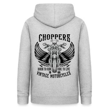 Chopper Vintage Motorcycles - Frauen Hoodie - Hellgrau meliert - Hinten - AI Model Female 172 light (172cm)