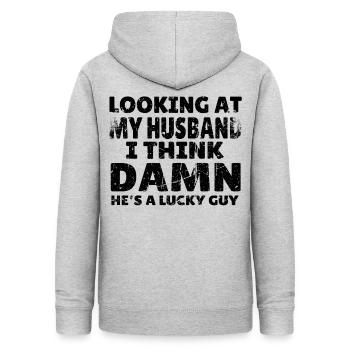 Glance into the My Husband Ichs Damn a lucky game - Women's Hoodie - light heather grey - Back - AI Model Female 172 light (172cm)