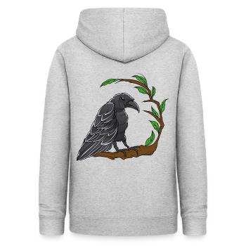 Corbeau, Corbeau, Corbeau, Oiseaux, Personnage De Conte De Fées, Faune, Forêt - Sweat à capuche Femme - gris clair chiné - Dos - AI Model Female 172 light (172cm)