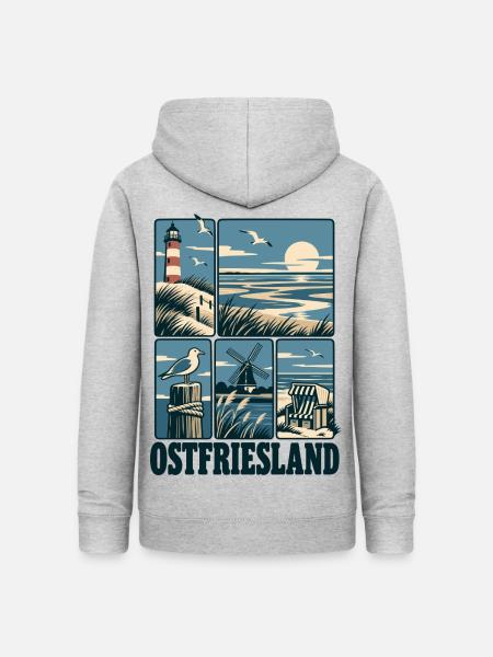 Ostfriesland North Sea Coast - Frauen Hoodie - Hellgrau meliert