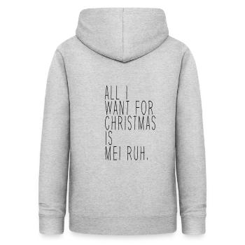 All i want for Christmas is, mei ruh. - Frauen Hoodie - Hellgrau meliert - Hinten - AI Model Female 172 light (172cm)
