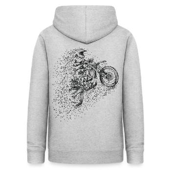 Pixel Motocross Design - Sweat à capuche Femme - gris clair chiné - Dos - AI Model Female 172 light (172cm)