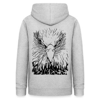 Adler Falke mono 2reborn - Frauen Hoodie - Hellgrau meliert - Hinten - AI Model Female 172 light (172cm)