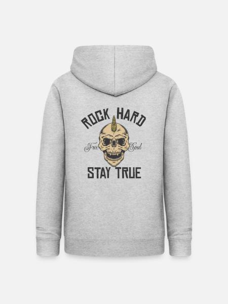Rock Hard - Stay True - Frauen Hoodie - Hellgrau meliert