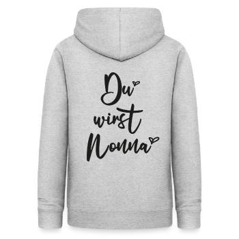 Du wirst Nonna Schweiz wirst Oma Schwangerschaft - Frauen Hoodie - Hellgrau meliert - Hinten - AI Model Female 172 light (172cm)