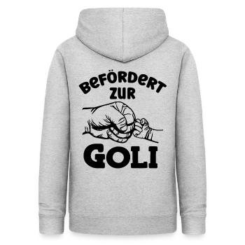Befördert zur Goli Patentante Österreich Taufpatin - Frauen Hoodie - Hellgrau meliert - Hinten - AI Model Female 172 light (172cm)
