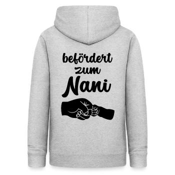 Befördert zum Nani Oma Schweiz Schweizerdeutsch - Frauen Hoodie - Hellgrau meliert - Hinten - AI Model Female 172 light (172cm)