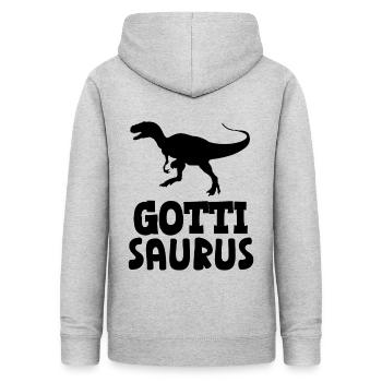 Gotti Saurus Gotti Schweiz Patentante - Frauen Hoodie - Hellgrau meliert - Hinten - AI Model Female 172 light (172cm)