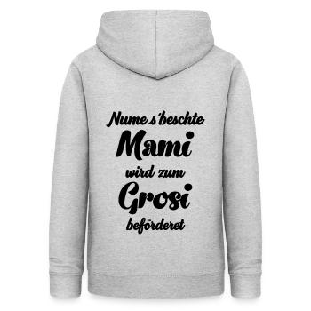Nume s beschte Mami wir zum Grosi befordere - Frauen Hoodie - Hellgrau meliert - Hinten - AI Model Female 172 light (172cm)