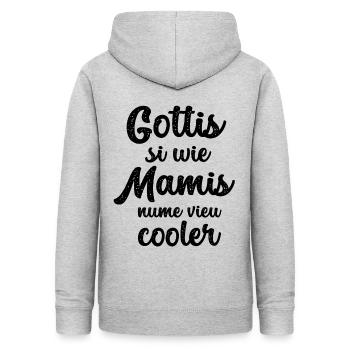 Gottis si wie Mamis nume vieu cooler Gotti Schweiz - Frauen Hoodie - Hellgrau meliert - Hinten - AI Model Female 172 light (172cm)