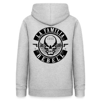 La Familia black edition - Frauen Hoodie - Hellgrau meliert - Hinten - AI Model Female 172 light (172cm)