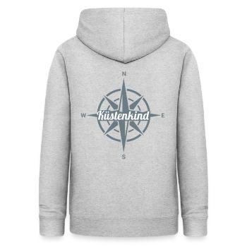 Küstenkind, Kompass - Frauen Hoodie - Hellgrau meliert - Hinten - AI Model Female 172 light (172cm)