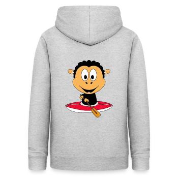 SCHWARZES SCHAF - KANU - KAJAK - TIER - SPORT - Frauen Hoodie - Hellgrau meliert - Hinten - AI Model Female 172 light (172cm)
