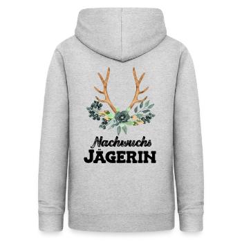 Jäger Mädchen Nachwuchsjägerin Jagd Papa ist Jäger - Frauen Hoodie - Hellgrau meliert - Hinten - AI Model Female 172 light (172cm)