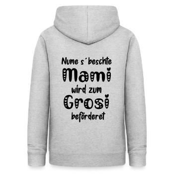 Nume s beschte Mami wir zum Grosi befordere - Frauen Hoodie - Hellgrau meliert - Hinten - AI Model Female 172 light (172cm)