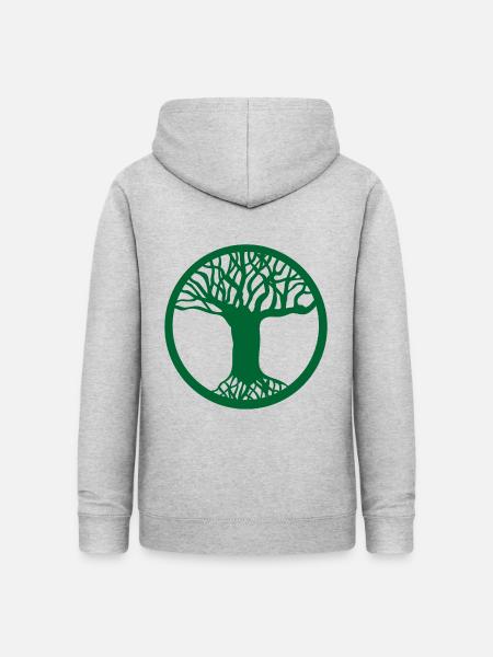 Baum - Frauen Hoodie - Hellgrau meliert