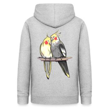 Corella Papagei Sittich Nymphensittich rote Backen - Frauen Hoodie - Hellgrau meliert - Hinten - AI Model Female 172 light (172cm)