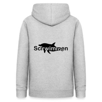 Schwimmen Delfin Schrift mittig - Frauen Hoodie - Hellgrau meliert - Hinten - AI Model Female 172 light (172cm)