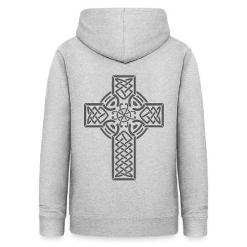 celtic cross - Frauen Hoodie - Hellgrau meliert - Hinten - AI Model Female 172 light (172cm)